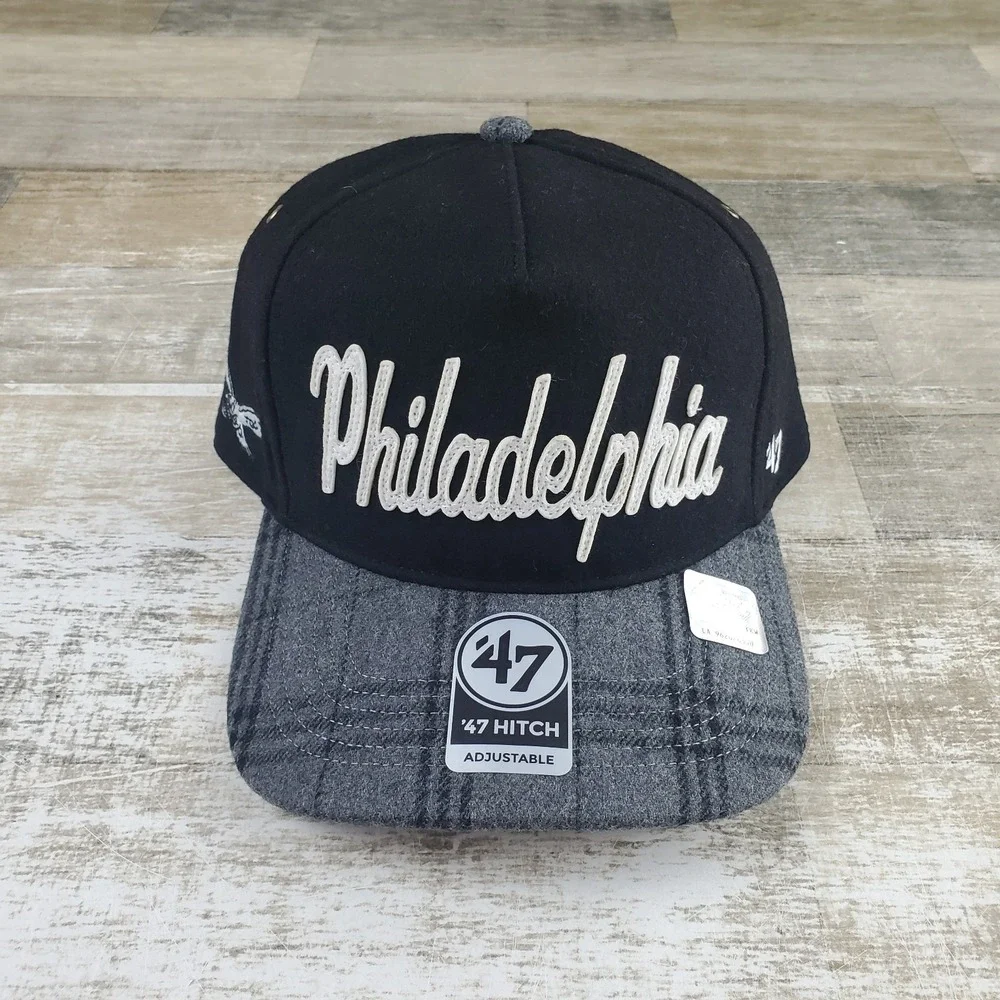 Philadelphia Eagles 47 Brand Hitch Snapback Hat Plaid Wool‎ OSFA